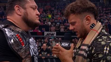 Samoa Joe (l.) und MJF lieferten sich bei AEW Dynamite einen intensiven Schlagabtausch