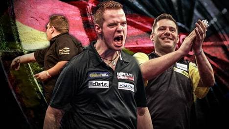 Rene Eidams greift in der Vorrunde, Max Hopp und Jyhan Artut (v.l.) in der ersten Runde in die WM ein