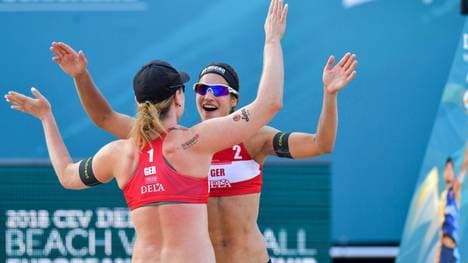 Beachvolleyball-EM 2018 mit Bergmann/Harms, Laboureur/Sude,  Borger/Kozuch, Chantal Laboureur/Julia Sude stehen bei der Beachvolleyball-EM im Achtelfinale