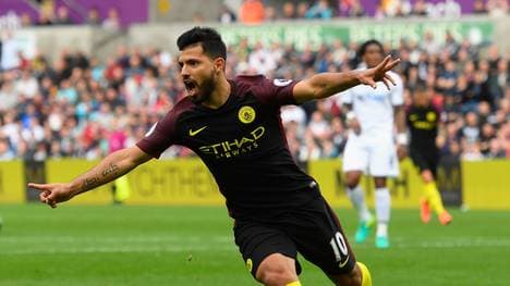 Sergio Agüero erzielte gegen Swansea einen Doppelpack