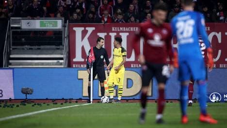 Jadon Sancho blieb bei der Protestaktion der Nürnberger unverletzt