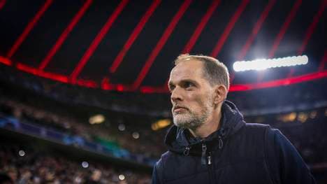 Thomas Tuchel am 19. April 2023 beim Champions-League-Spiel gegen Manchester City 
