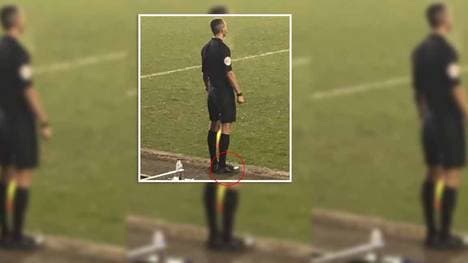 Linienrichter Hristo Karaivanov stand mit seinen feinsten Schuhen an der Seitenlinie