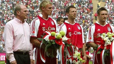 Thomas Linke (3.v.l.) profitierte von einer Wette mit Uli Hoeneß