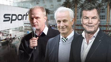 Zu Gast bei Thomas Helmer sind u.a. Axel Kruse und Rainer Bonhof