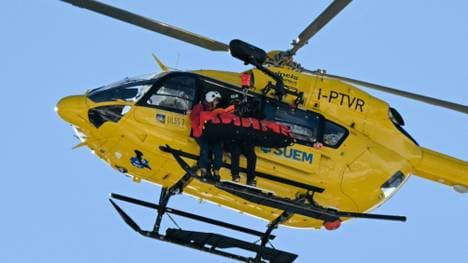 Lindsey Vonn im Helikopter