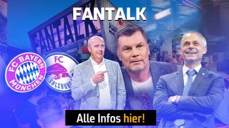 Mario Basler (l.) und Olaf Thon (r.) sind zu Gast im Fantalk bei Thomas Helmer