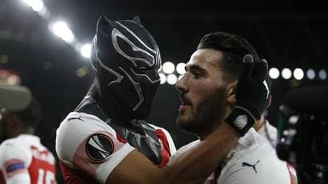 Im März 2019 feierte Pierre-Emerick Aubameyang einen Treffer als Black Panther