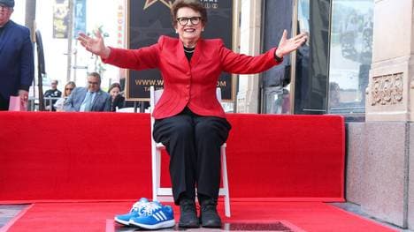 Billie Jean King bei der Einweihung ihres Sterns