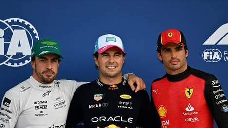 Das Trio von ganz vorne: Alonso, Perez und Sainz