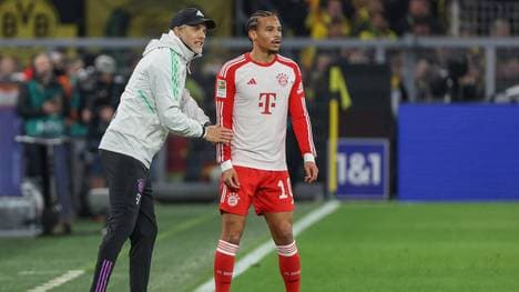 Thomas Tuchel (l.) mit Leroy Sané
