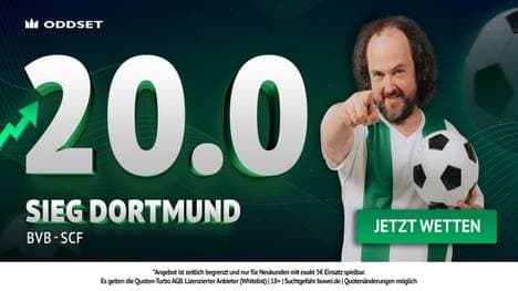 Quote 20,00 auf BVB-Sieg gegen Freiburg: ODDSET Neukunden-Boost zum Bundesliga-Hit!