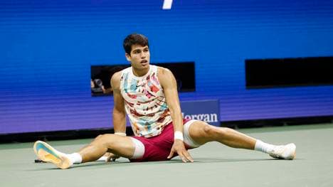 Carlos Alcaraz am Boden