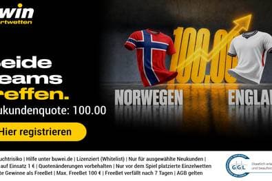 WM-Hammer bei Bwin: Quote 100,00 auf Tore-Spektakel bei Norwegen vs. England!