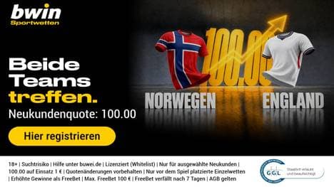 Quote 100,00 Norwegen - England: Bwin Boost zum WM-Viertelfinale sichern!