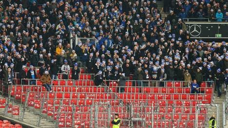 Ein Teil des Karlsruher Blocks blieb beim Derby in Stuttgart leer