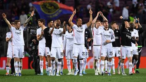 Die Eintracht-Spieler nach ihrem Cou in Barcelona