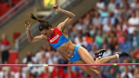 Jelena Issinbajewa beim Stabhochsprung