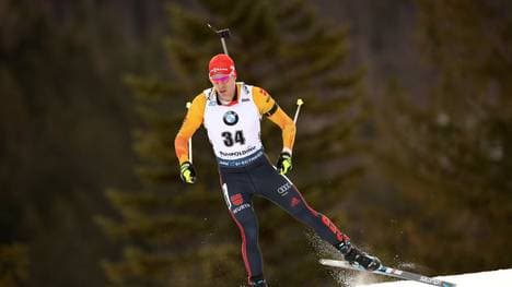 RUHPOLDING, GERMANY - JANUARY 16: Arnd Peiffer of Germany competes during the Men 10 km Sprint Competition at the BMW IBU World Cup Biathlon Ruhpolding on January 16, 2020 in Ruhpolding, Germany. (Photo by Alexander Hassenstein/Bongarts/Getty Images)