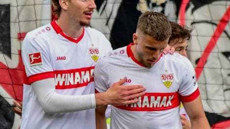 Nick Woltemade (l.) und Ermedin Demirovic stürmen für Stuttgart