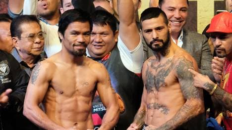 Manny Pacquiao (l.) kämpft gegen Lucas Matthysse