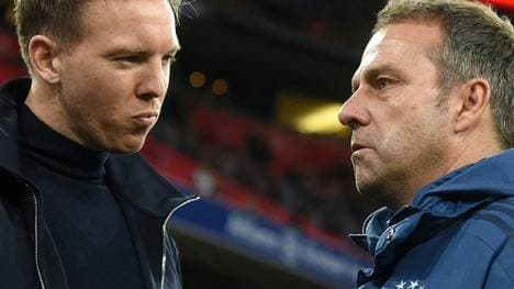 Hansi Flick (r.) äußert sich zur Nagelsmann-Freistellung