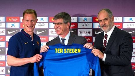 Marc-Andre Ter Stegen Is Unveiled At Camp Nou As New Barcelona Signing