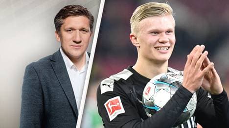 Erling Haaland (r.) ist der zweitjüngste Bundesligaspieler, der bei seinem Debüt einen Dreierpack schaffte