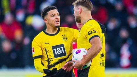 Jadon Sancho (links) wollte gerne den Elfmeter schießen