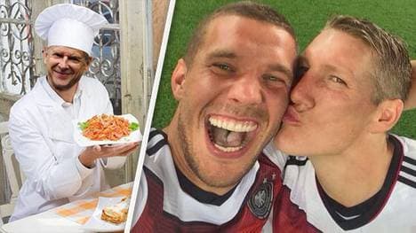 Lukas Podolski (M.) ist für zahlreiche legendäre Tweets verantwortlich