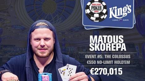 Matous Skorepa freut sich über sein erstes WSOP Bracelet