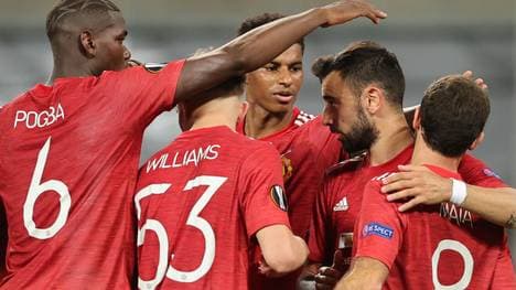 Bruno Fernandes (2.v.r.) erzielte das Tor des Tages