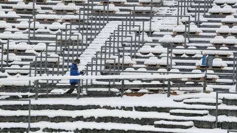 Die Ränge bleiben leer in Oberstdorf