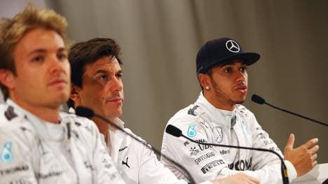 Nico Rosberg, Toto Wolff und Lewis Hamilton