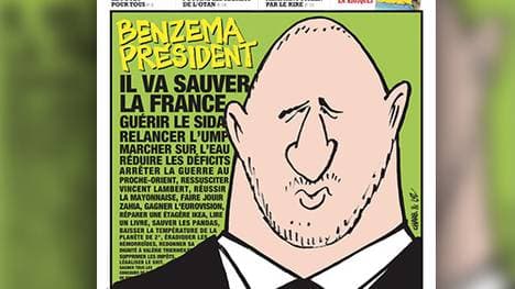 "Benzema President", forderte "Charlie Hebdo" auf seinem Titelbild vom 25. Juni 2014