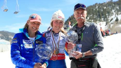 Mikaela Shiffrin trauert um ihren Vater Jeff (r.)