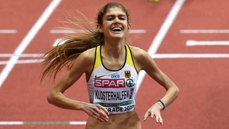 Konstanze Klosterhalfen freut sich über ihr gutes Rennen