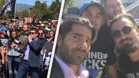 Die Invasion des Bullet Club bei WWE (l.) wurde Jimmy Jacobs (M.) zum Verhängnis
