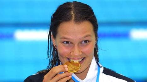 Franziska van Almsick bei ihrem EM-Triumph 2002