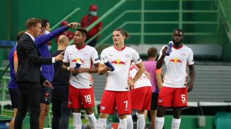 Marcel Sabitzer (2.v.r.) ist neuer Kapitän bei RB Leipzig