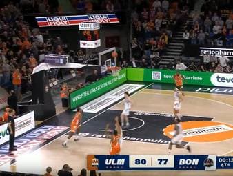 Die BBL-Highlights der Basketball-Partie ratiopharm ulm - Telekom Baskets Bonn im Video.