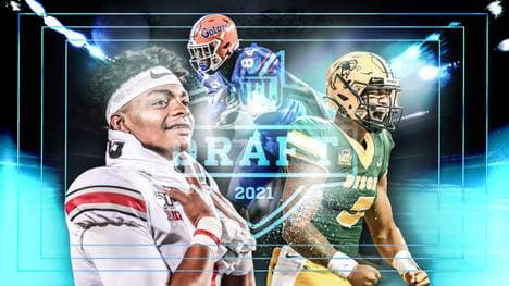 Justin Fields (l.) wird als Pick in den Top Ten des NFL-Drafts gehandelt