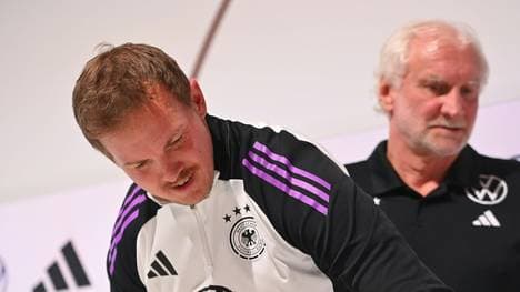 Bundestrainer Julian Nagelsmann und Sportchef Rudi Völler