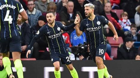 Sergio Agüero (re.) erzielte das 3:1 für Manchester City. 