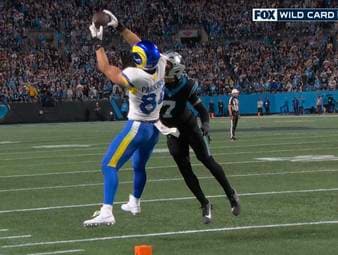 Die Carolina Panthers und die Los Angeles Rams liefern sich in der ersten Playoff-Runde ein packendes Duell. Die Entscheidung fällt erst in letzter Minute durch einen äußerst sehenswerten Touchdown.
