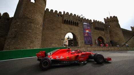 Formel 1: Großer Preis von Aserbaidschan in Baku bleibt bis 2023 , Der Finne Kimi Räikkönen beim Rennen 2018 in Baku 