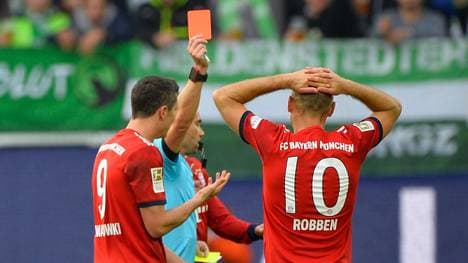 Bundesliga, FC Bayern München, Arjen Robben, VfL Wolfsburg, Platzverweis