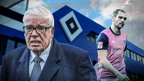 Klaus-Michael Kühne (l.) hat Pierre-Michel Lasogga erneut kritisiert