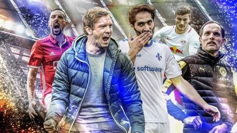 Löst Julian Nagelsmann (2.v.l.) mit Hoffenheim das Ticket für Europa?