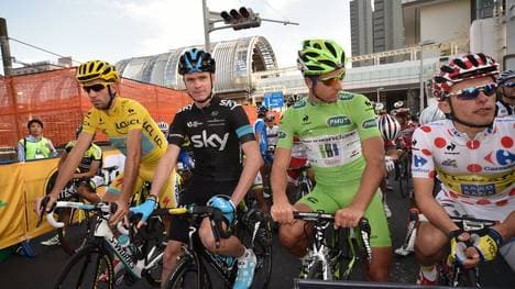Vincenzo Nibali, Christopher Froome, Peter Sagan und Rafal Majka bei der Tour de France